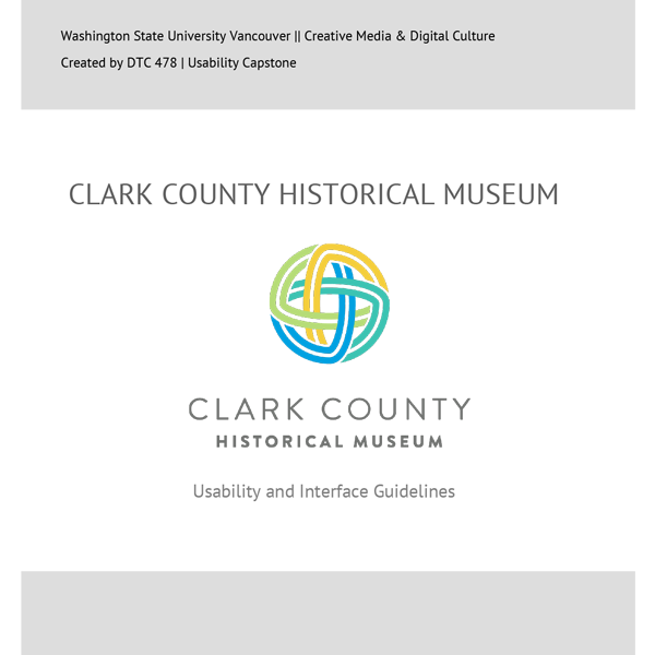 Clark County Historical Museum Usability Guide