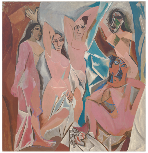 Painting of women in a geometric style
