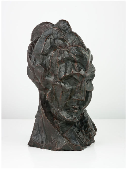 Sculpture of a stylized woman's head