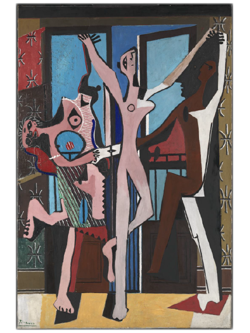 painting of three dancers in cubist style