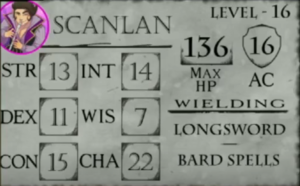 Scanlan's Character Stats