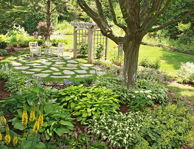 shady garden in Nebraska