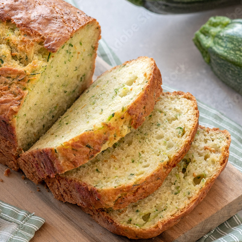 A cropped image of zucchini bread