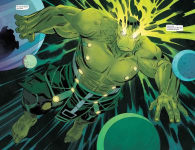 The One Above All, a Ghostly and world eating Hulk.
