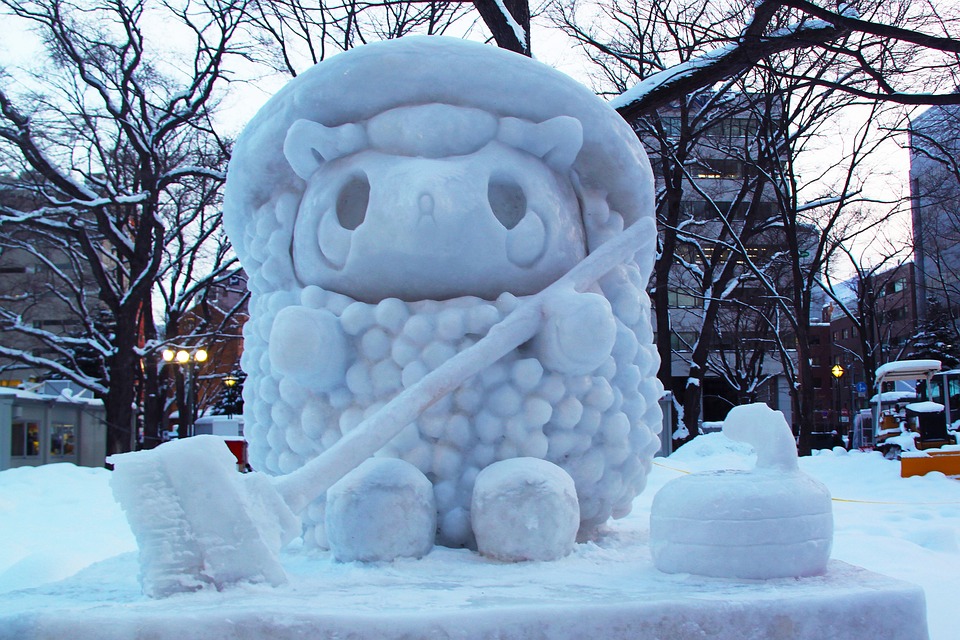 an image of a snow carving during the sapporo snow festival in japan which was taken from pixabay